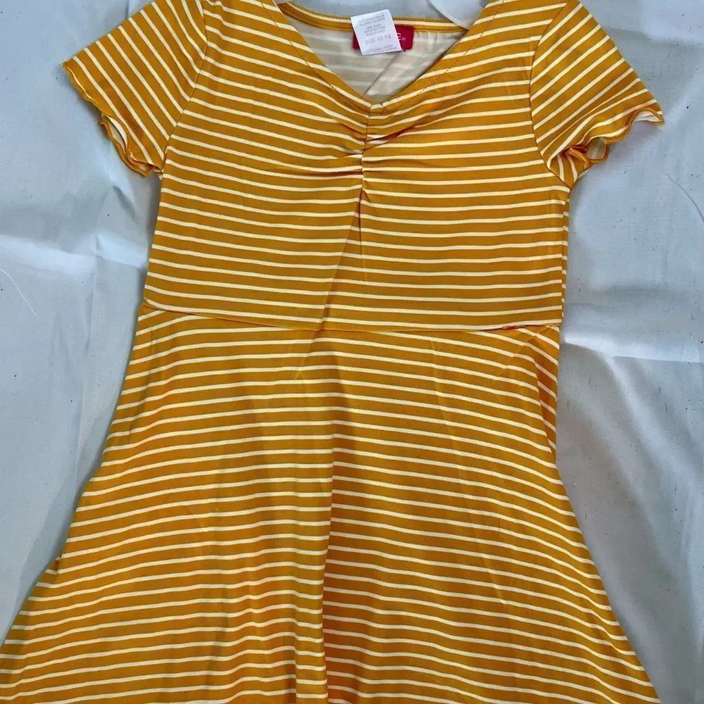 Zunie Girls Blue Denim‎ Jacket Mustard Yellow Skater Dress Set 14 16 xl 423